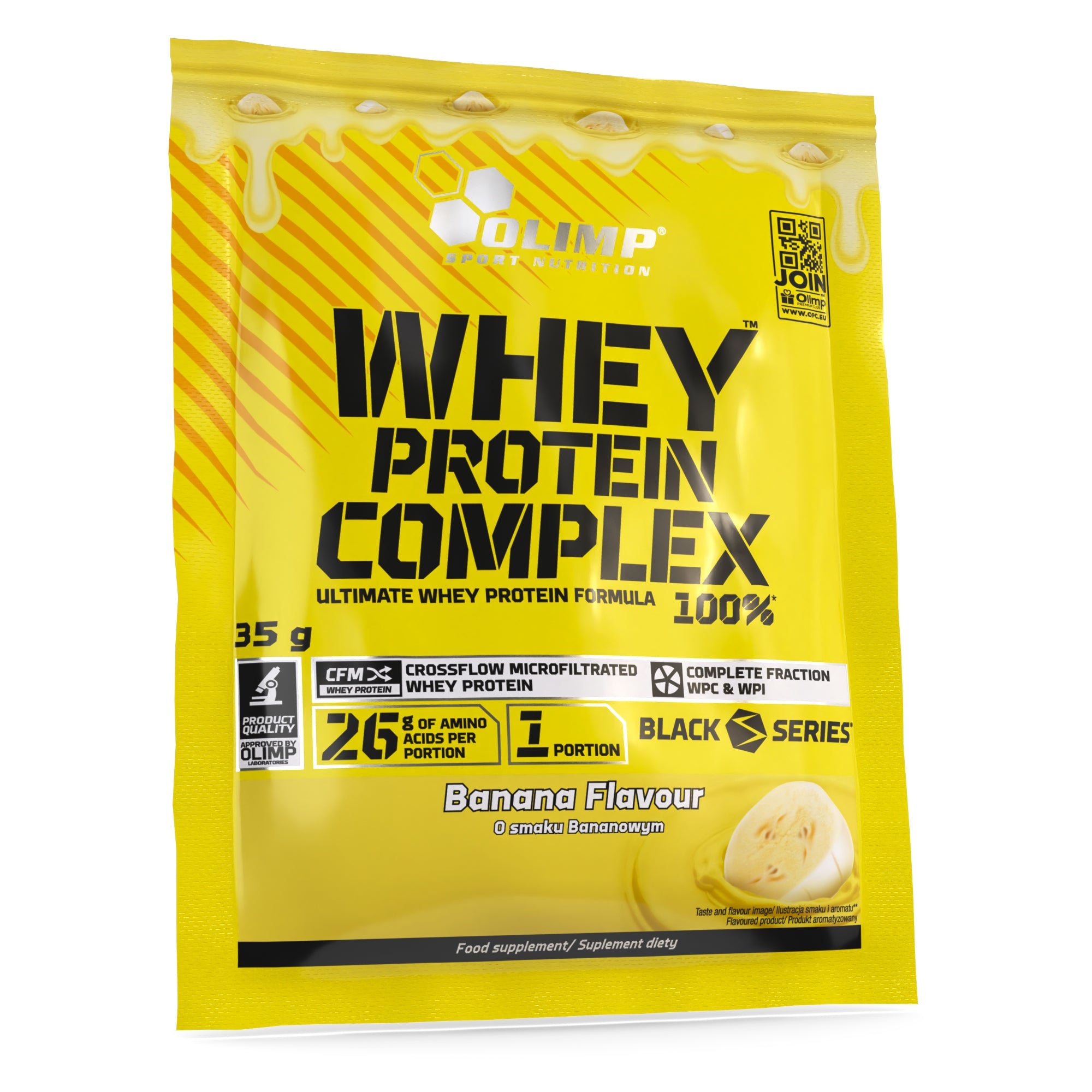 5x PROTEIN SUPPLEMENT Olimp Whey Protein Complex 100% one serving 35g BANANA Manufacturer code 5901330082313