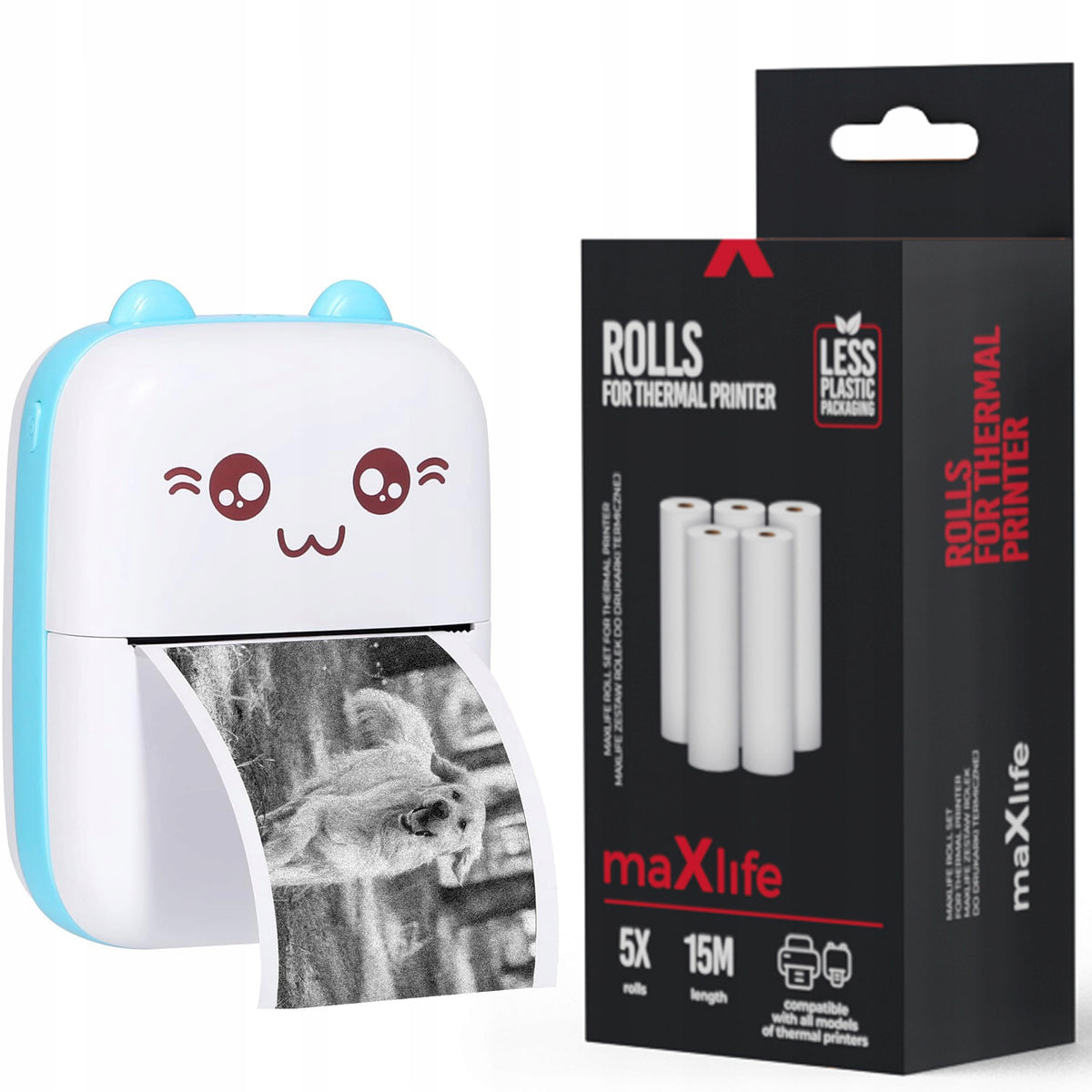 5x Roll Thermal Printer Paper Roll Set for Notes, Prints