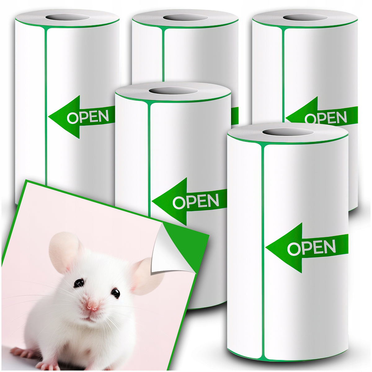 5x SELF-ADHESIVE PAPER ROLLS CARTRIDGES FOR THERMAL PRINTER PRINTING
