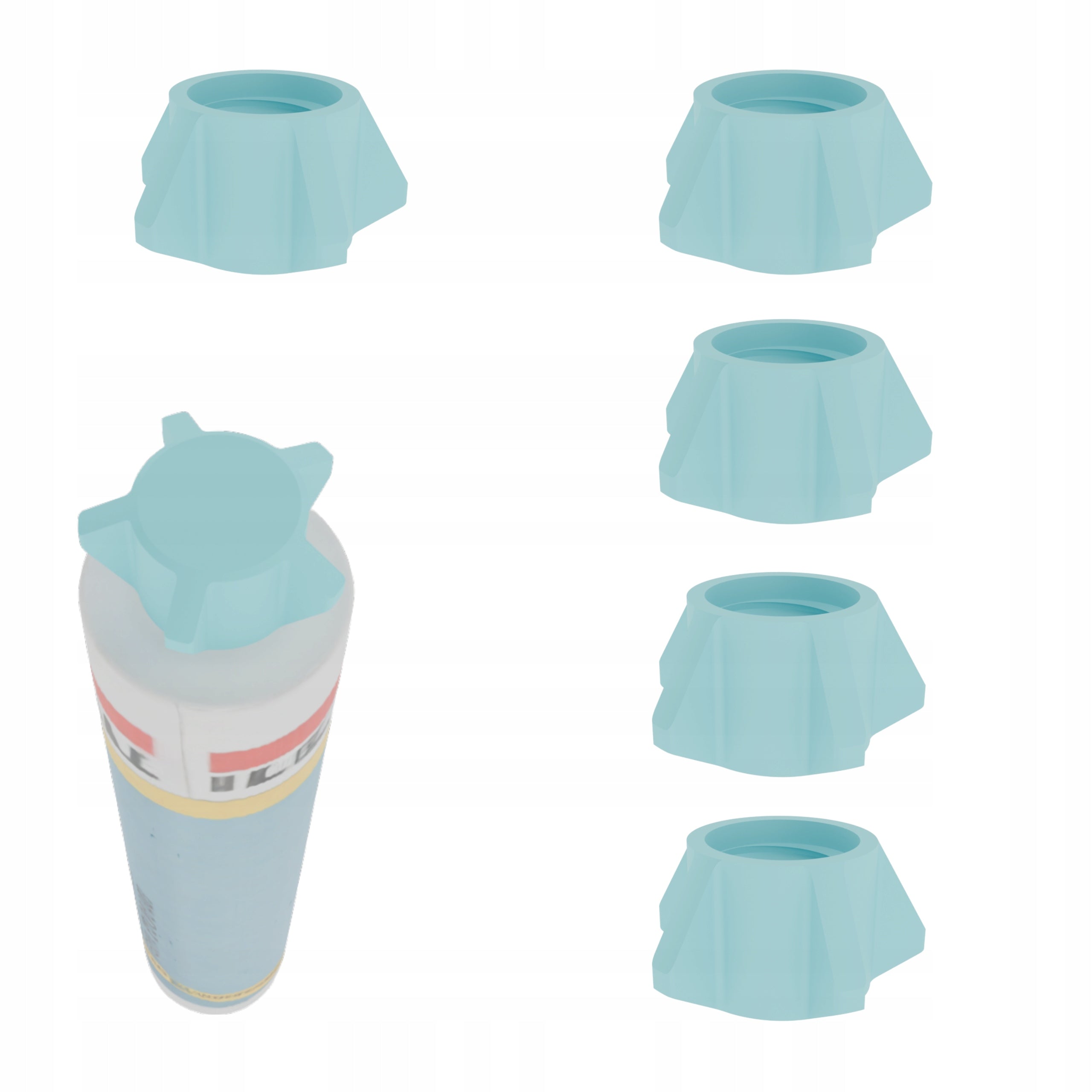 5x SILICONE PLUG ACRYLIC GLUE AGAINST SILICONE DRYING CAP
