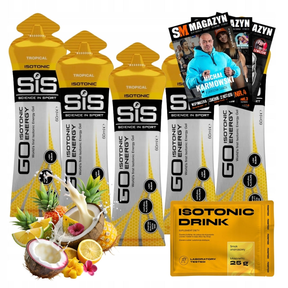 5x SIS GO ISOTONIC ENERGY GEL ISOTONIC 60 ml + ISOTONIC DRINK nowmax