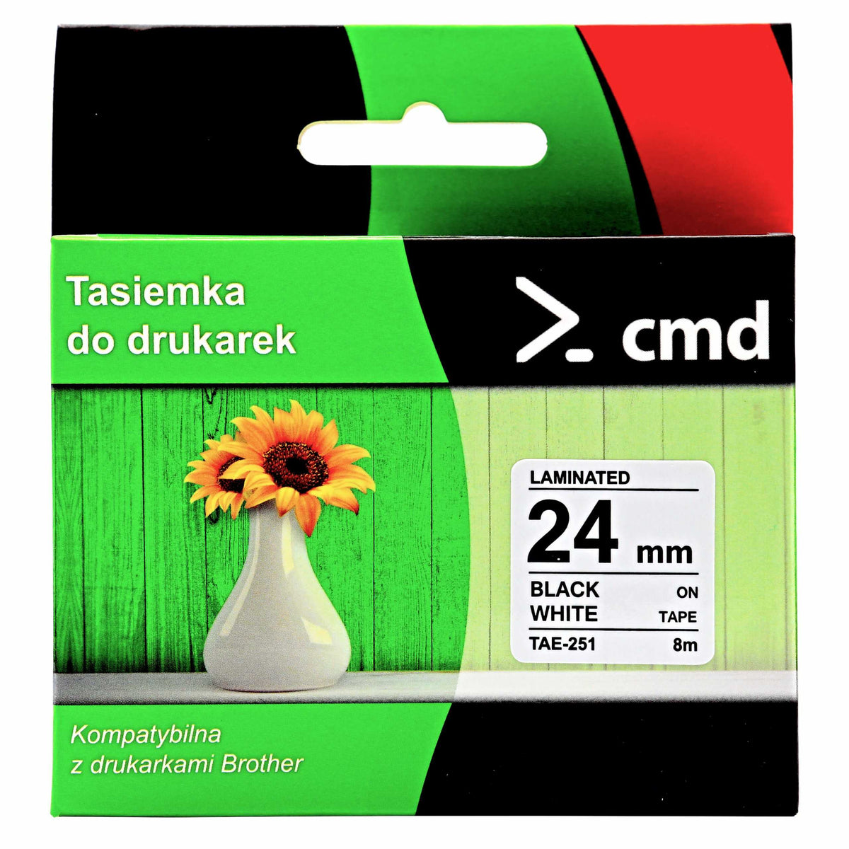 5x TAPE TZe-251 TZ-251 TAe-251 FOR BROTHER WHITE BLACK PRINT 24mm 8m Packaging status original