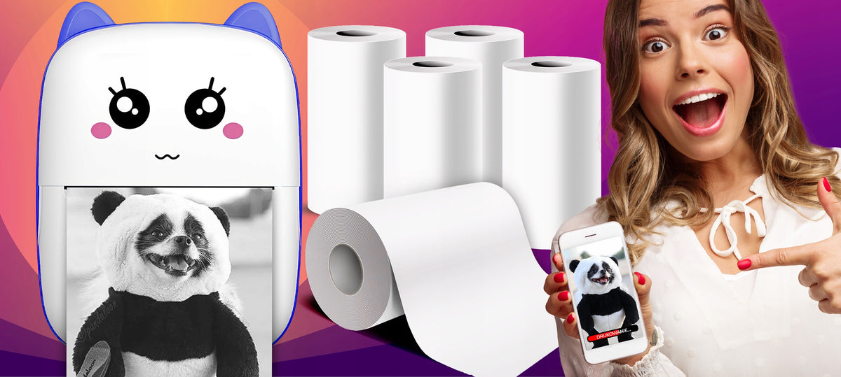 5x THERMAL PAPER ROLLS CARTRIDGES CARTRIDGE FOR MINI PRINTING PRINTERS Packaging status original