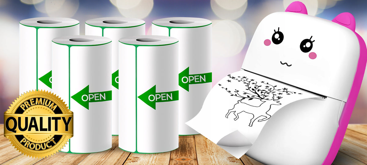 5x THERMAL PAPER SELF ADHESIVE ROLLS FOR MINI PRINTER PRINTERS Manufacturer totalstore