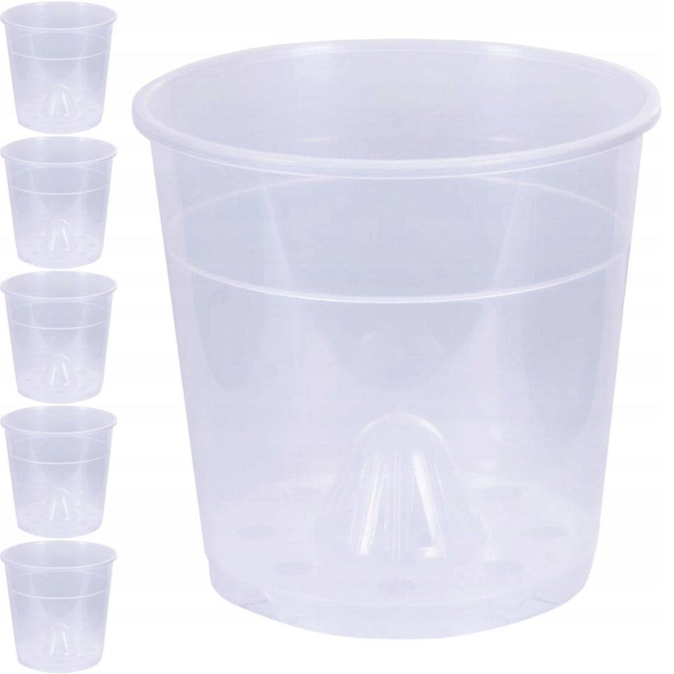 5x Transparent Manufacturing Flower Pot 11,5 cm For Flower Plant Orchids Manufacturer code DONICZKA PRZEZROCZYSTA Transparentna