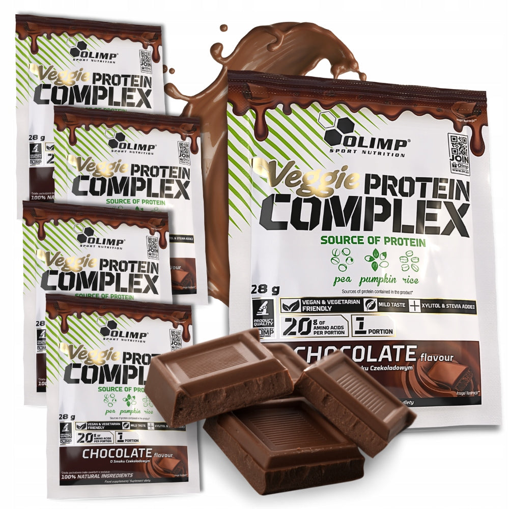 5x VEGETABLE PROTEIN SUPPLEMENT Olimp Veggie Protein Complex 28g CHOCOLATE