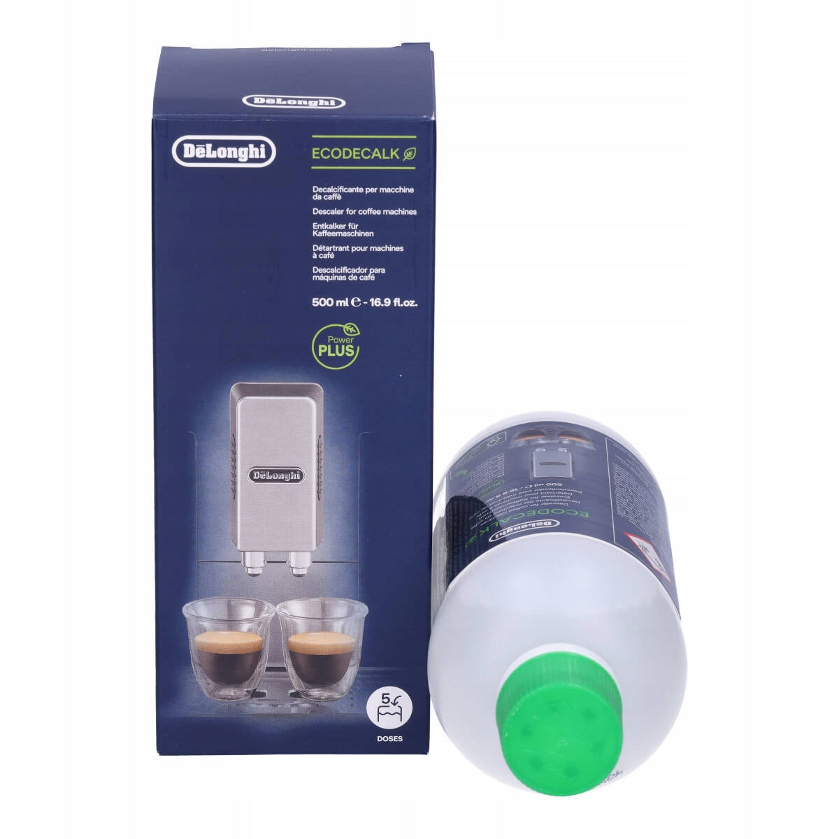 5x WATER FILTER for DELONGHI and DESCALER 500ml care set Manufacturer code 5x Spitze Ellipse + Ecodecalk