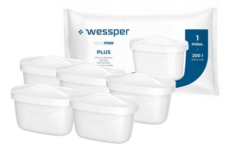5x Wessper AquaMax Plus filter cartridge replacement for Dafi Brita Maxtra jugs