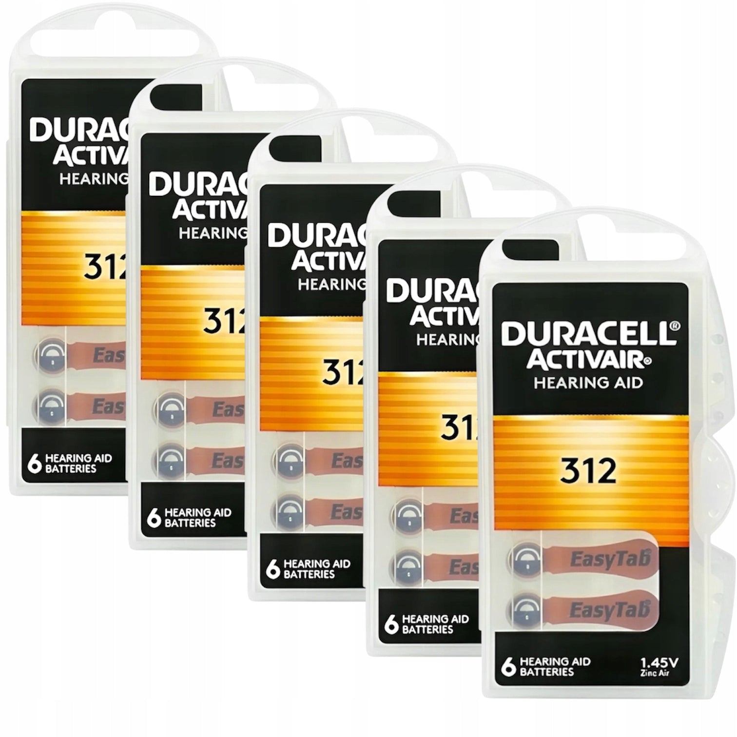 5x6 Hearing Aid Batteries DURACELL 312 ActivAir PR41 30pcs Medical device no