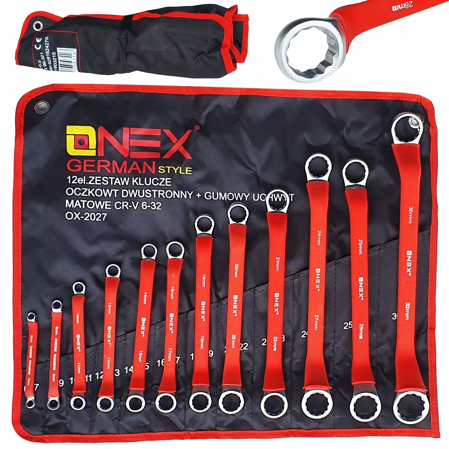 6-32 RUBBER BENT EYE WRENCHES SET 12EL