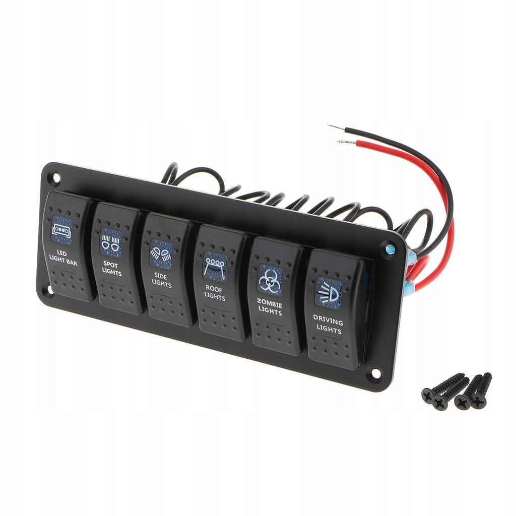6 Gang Circuit LED Rocker Switch Control