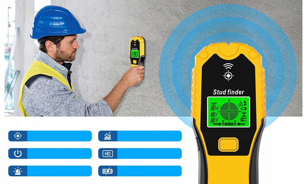 6-IN-1 CABLE DETECTOR AND METAL SCANNER WITH LCD DISPLAY FOR PIPES AND CEILINGS Brand no brand