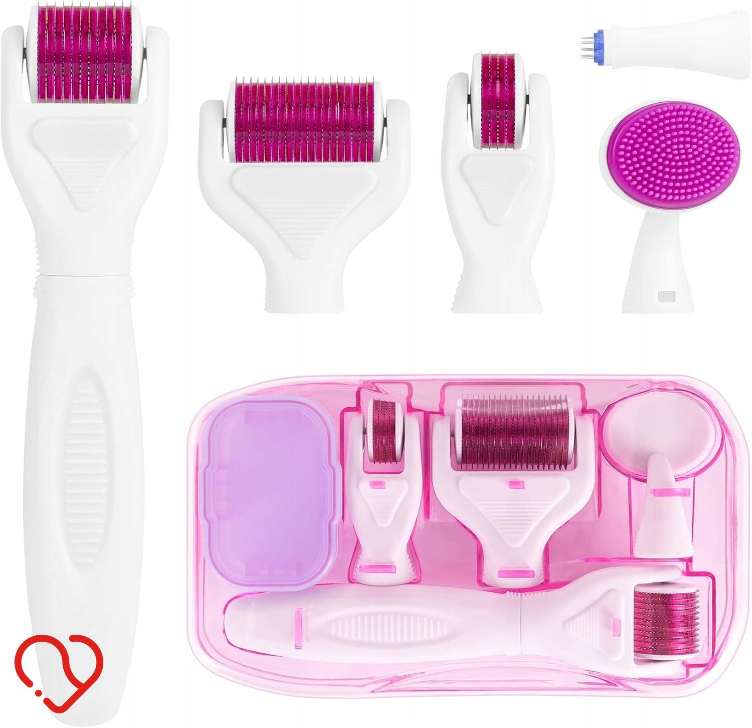 6-IN-1 DERMAROLLER SET FOR FACE AND BODY SQY MICRONEEDLES TITANIUM