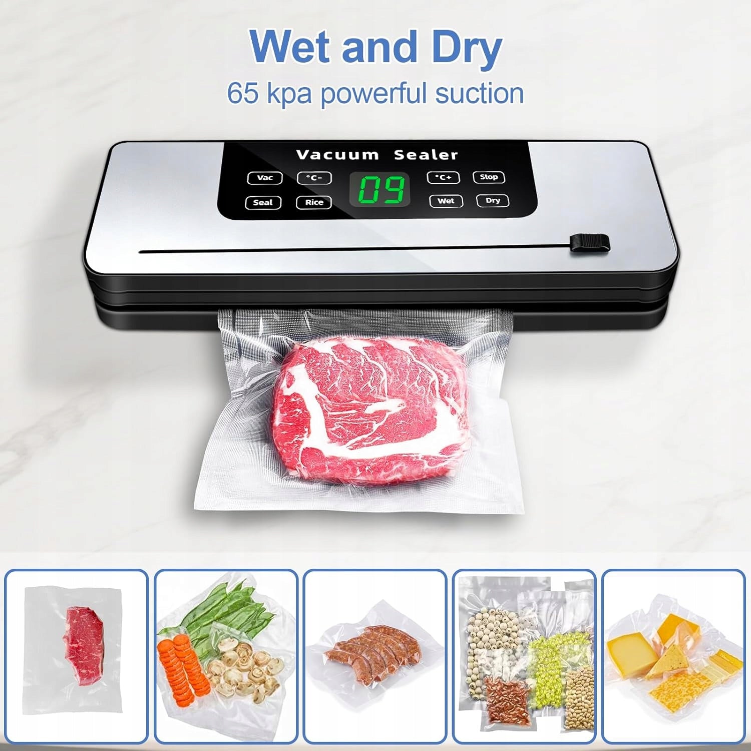 6 IN 1 DRY AND WET FOOD VACUUM MACHINE WITH KNIFE 20 BAG Brand no brand