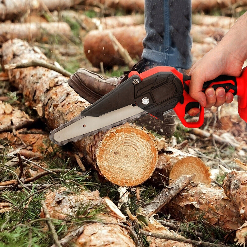 6 INCH CORDLESS SAW WITH PROTECTION AND CHAIN FOR CUTTING Power supply rechargeable battery