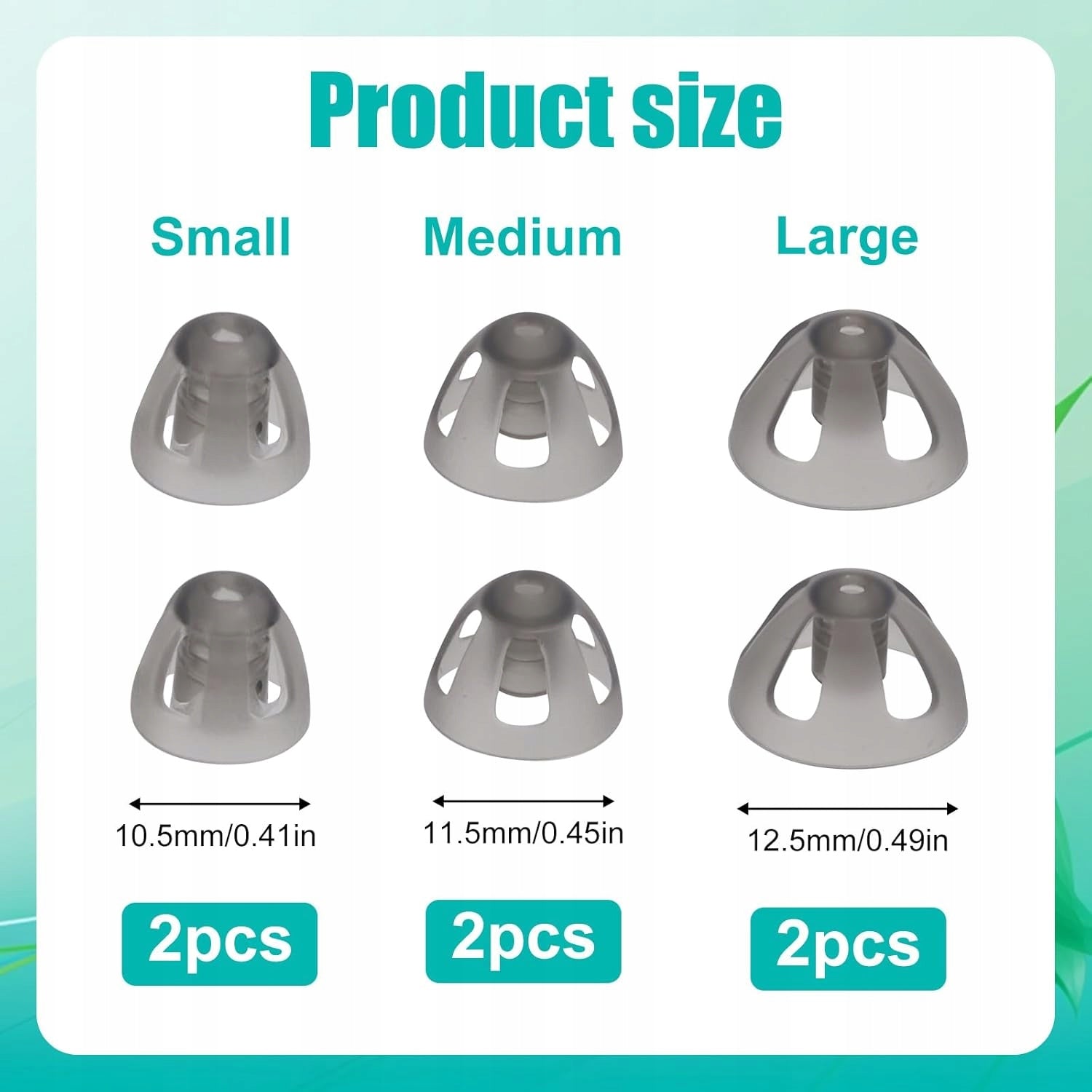 6 PCS HEARING AID TIPS 3 SIZES SILICONE Medical device no
