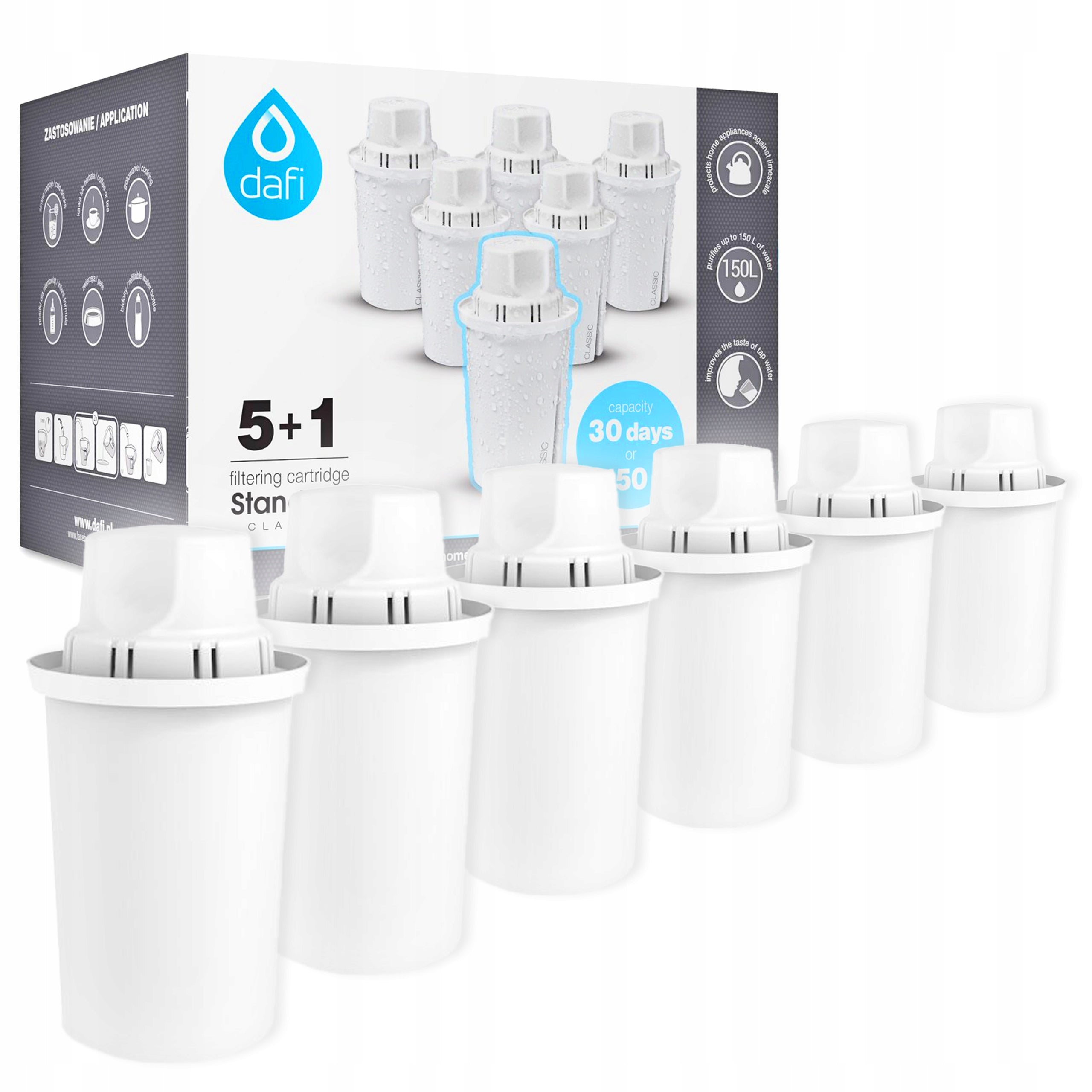 6 PIECES CARTRIDGE DAFI CLASSIC FILTER FOR BRITA EAN (GTIN) 5900950929213