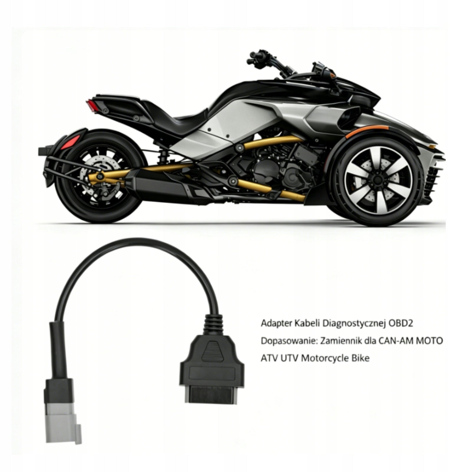 6-PIN OBD2 DIAGNOSTIC ADAPTER CABLE FOR CAN-AM BRP MOTO ATV UTV Product weight with unit packaging 0.08 kg