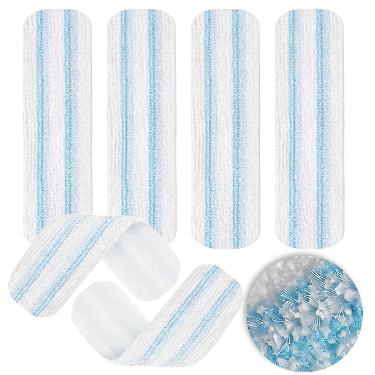 6 Pcs Microfiber Mop Cartridges For Wet And Dry White Washing