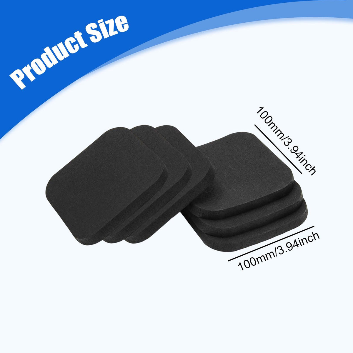 6 Pieces Treadmill Mats Exercise Equipment Pad Rubber Anti Vibration black Packaging status original