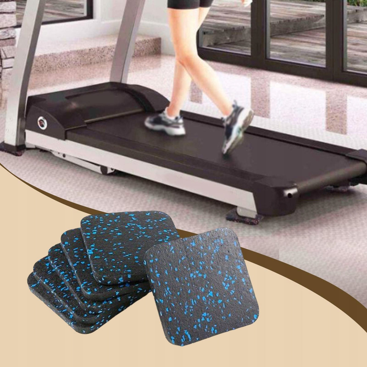 6 Pieces Treadmill Mats Exercise Equipment Pad Rubber Anti Vibration blue