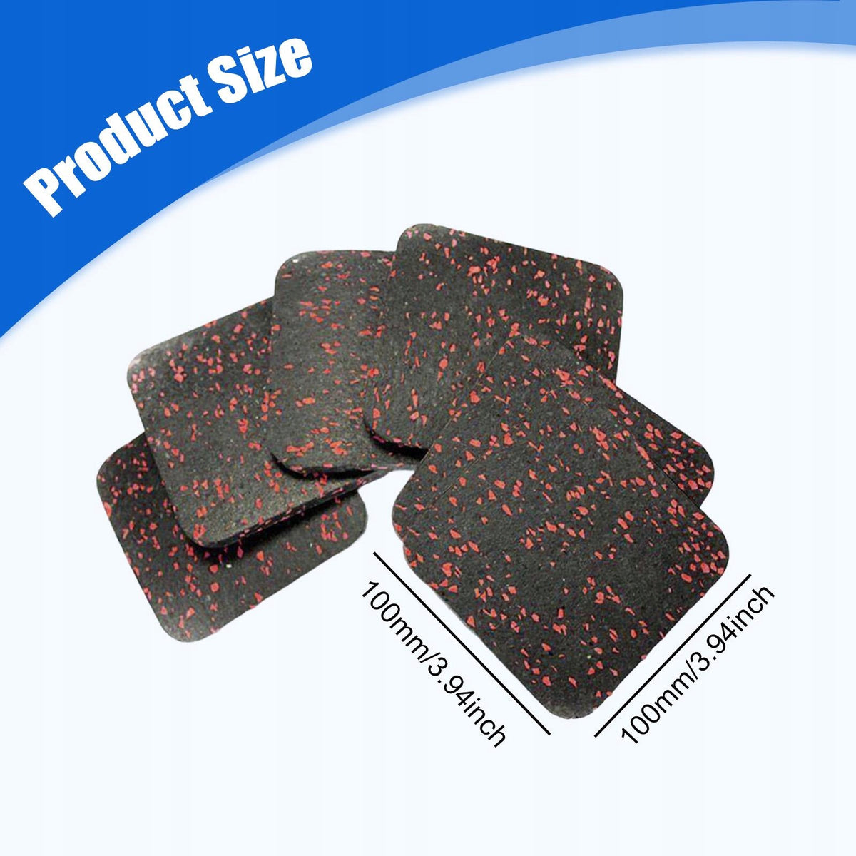 6 Pieces Treadmill Mats Exercise Equipment Pad Rubber Anti Vibration red Packaging status original