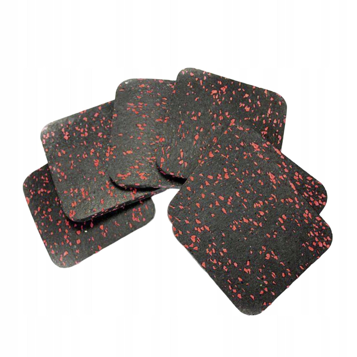 6 Pieces Treadmill Mats Exercise Equipment Pad Rubber Anti Vibration red
