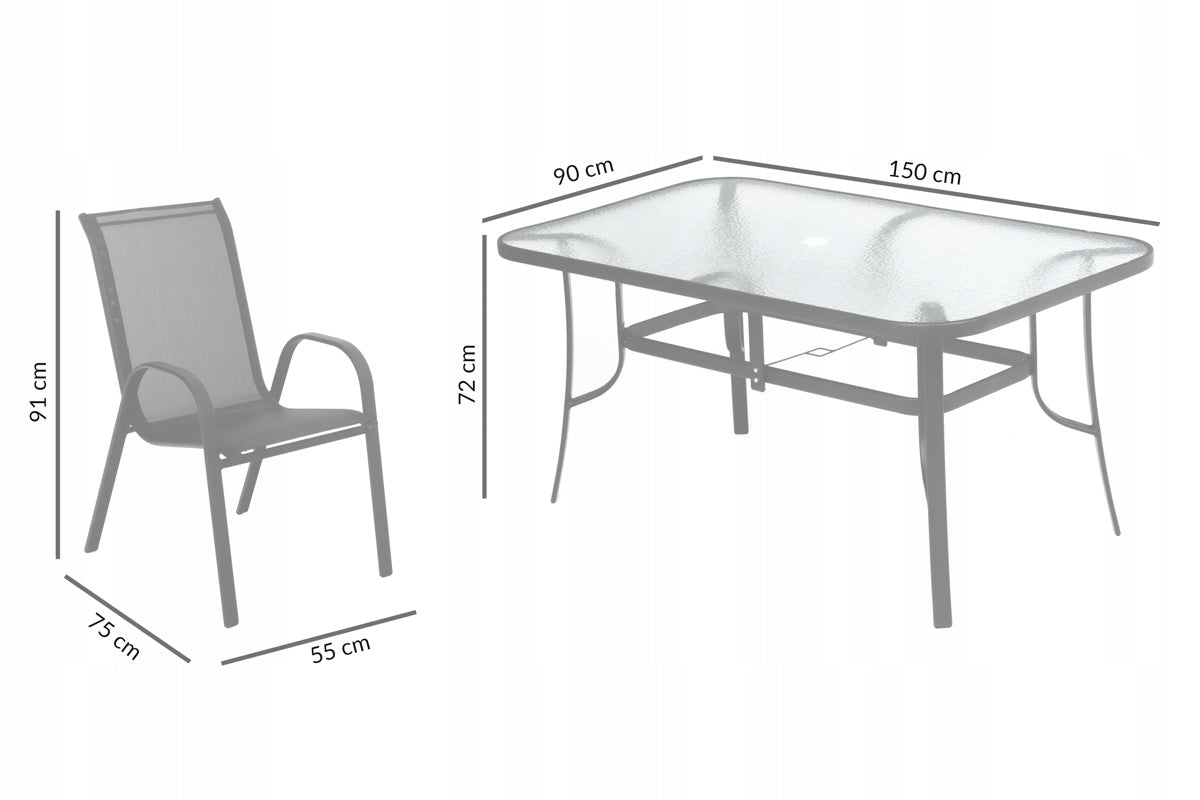 6 SEATER GARDEN FURNITURE SET GARDEN FURNITURE TABLE WITH CHAIRS CHAIR Number of items in the set 9