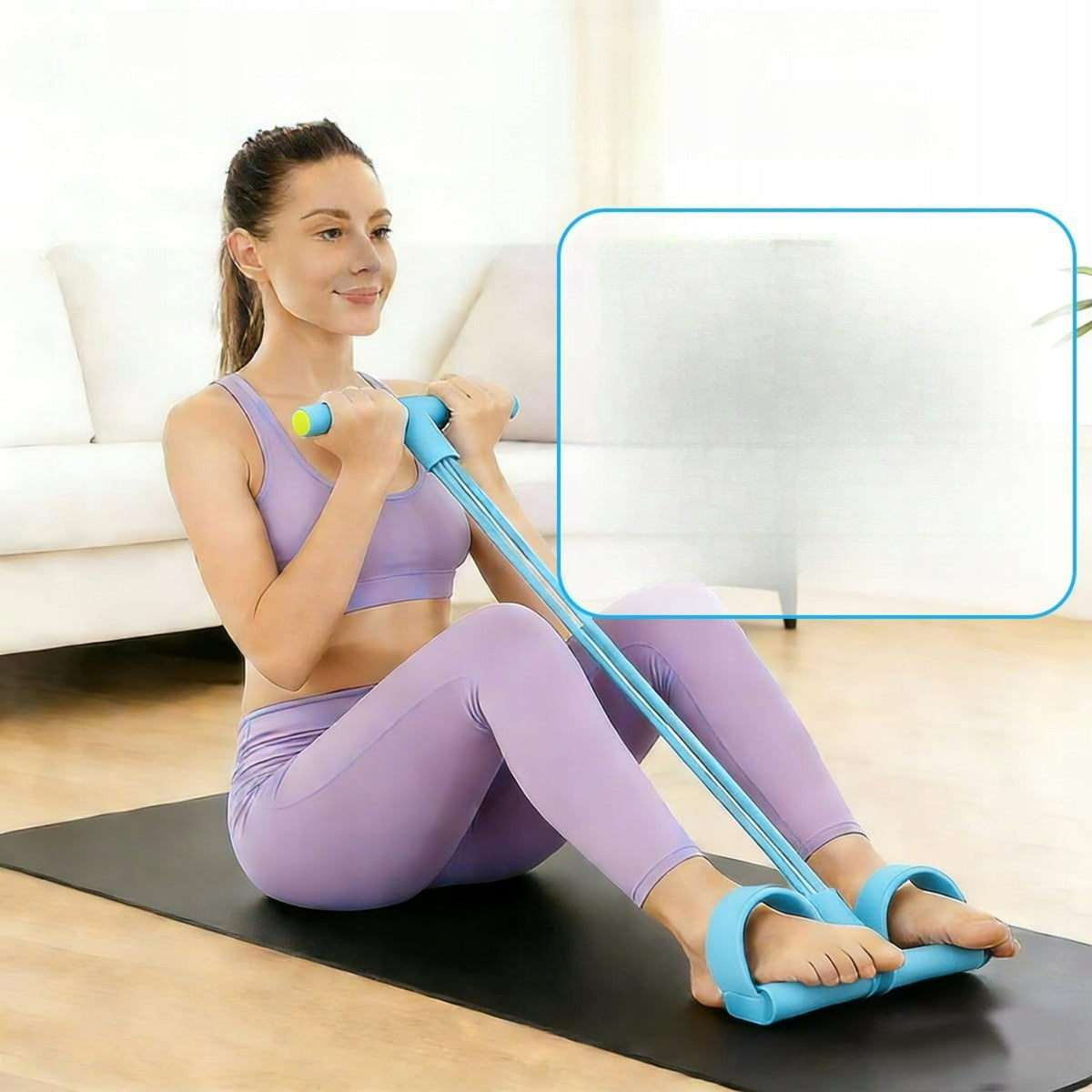 6-TUBE LEG EXERCISE PULLER WITH PEDALS YOGA ELASTIC ROPE-BLUE Manufacturer code 6-RUROWY GUMA DO JOGI PASEK OPOROWY-NIEBIESKI
