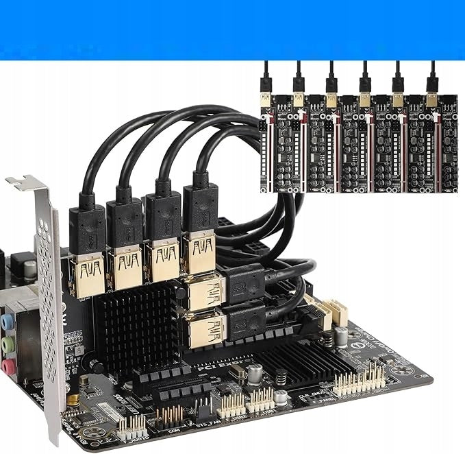 6 USB SOCKETS ADAPTER PLATE FOR EXCAVATOR BTC PCI-E 1X USB PORT MULTIPLIER A Manufacturer code B09XTQGBVD