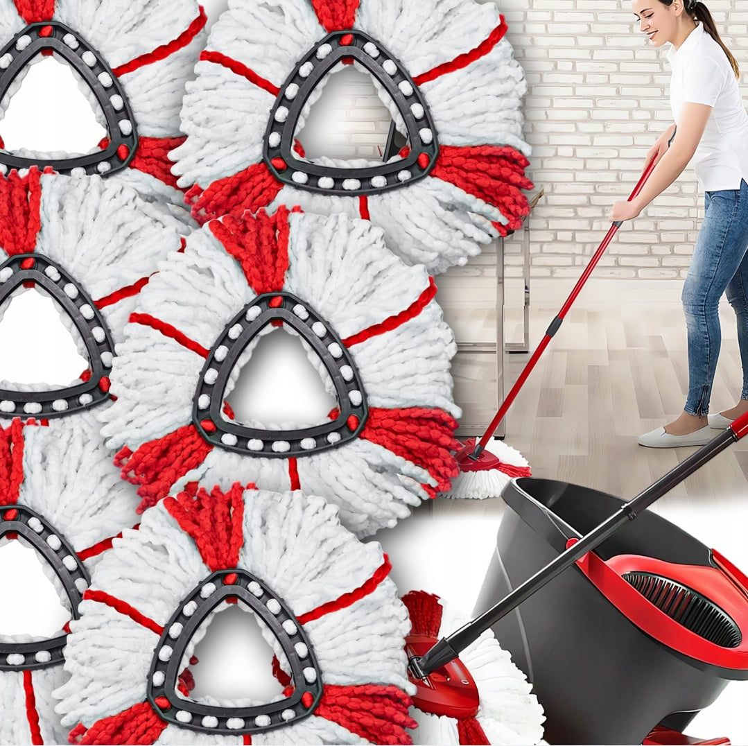 6 X VILEDA EASY WRING CLEAN TURBO ROTARY ULTRA ABSORBENT MOP CARTRIDGE
