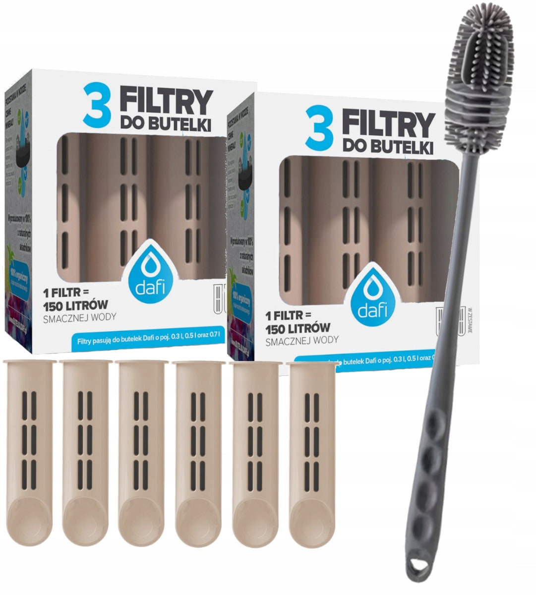 6 filter cartridges for Dafi cappucino bottle + washing brush