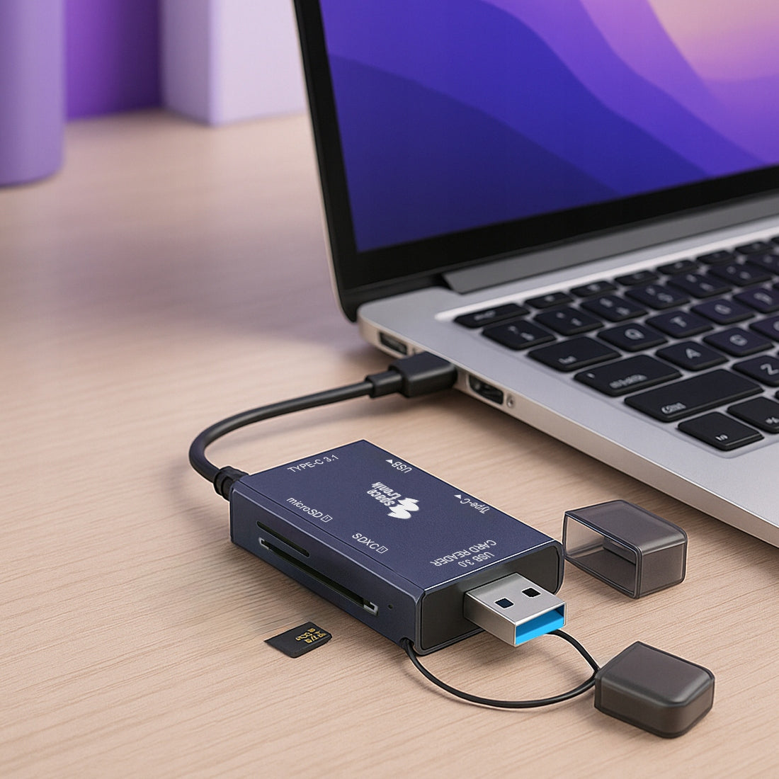 6 in1 Card Reader USB-A USB-C SD MicroSD Adapter for Computer Phone Hub EAN (GTIN) 5907100094104