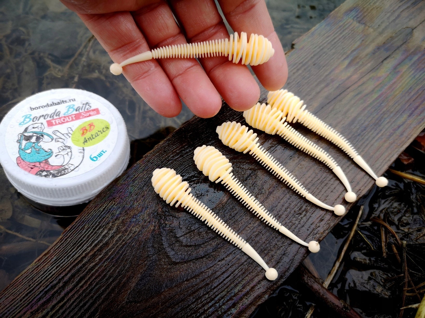 6 pcs. Rubber Boroda Baits Antares 80 mm - 2,7 g for Trout Perches and zanders Manufacturer code BB Antares 80 mm - 2,7 gr. #115