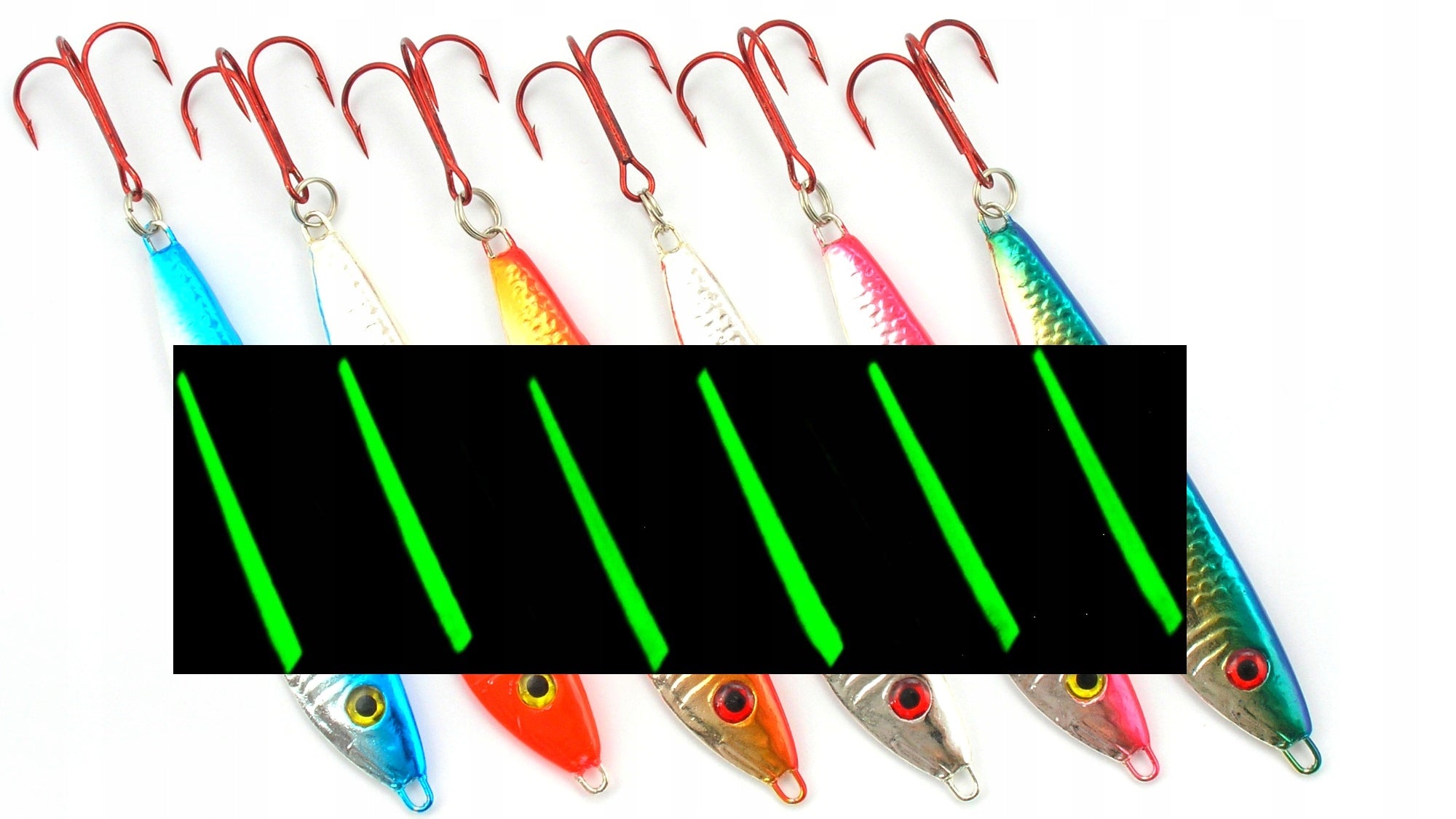 6 x COD PILKER PERFEKT FIREFLY KING 140 gr GLOW IN THE DARK Manufacturer code 6PPFF140
