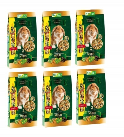 6 x Food mixture rabbit Nestor 1400ml+ flask