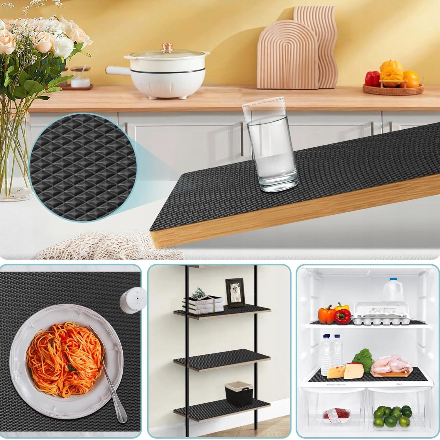 60*600CM WATERPROOF, NON-SLIP DRAWER, ANTI-SLIP MAT BLACK Color black