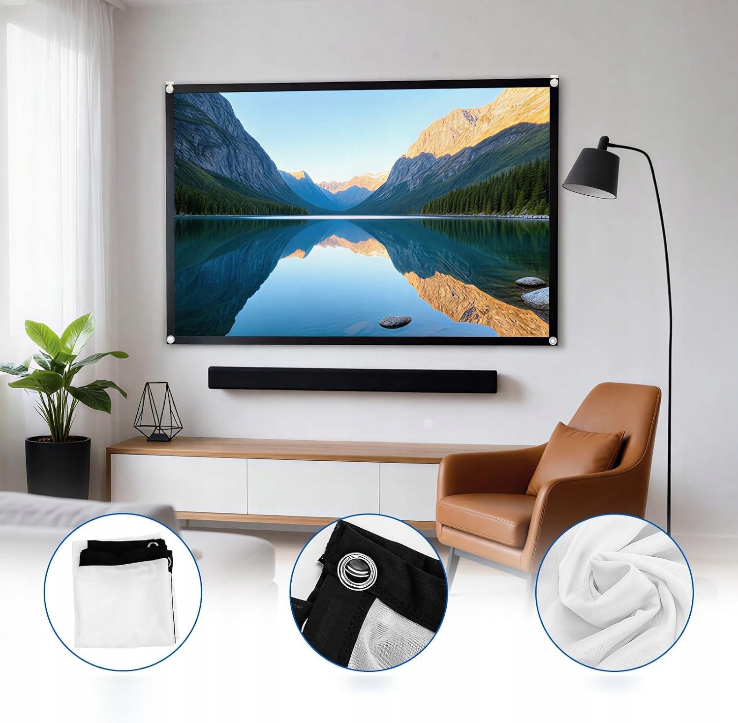 60 INCH 16:9 4K PROJECTION SCREEN FOLDING PORTABLE HOME THEATER Brand no brand