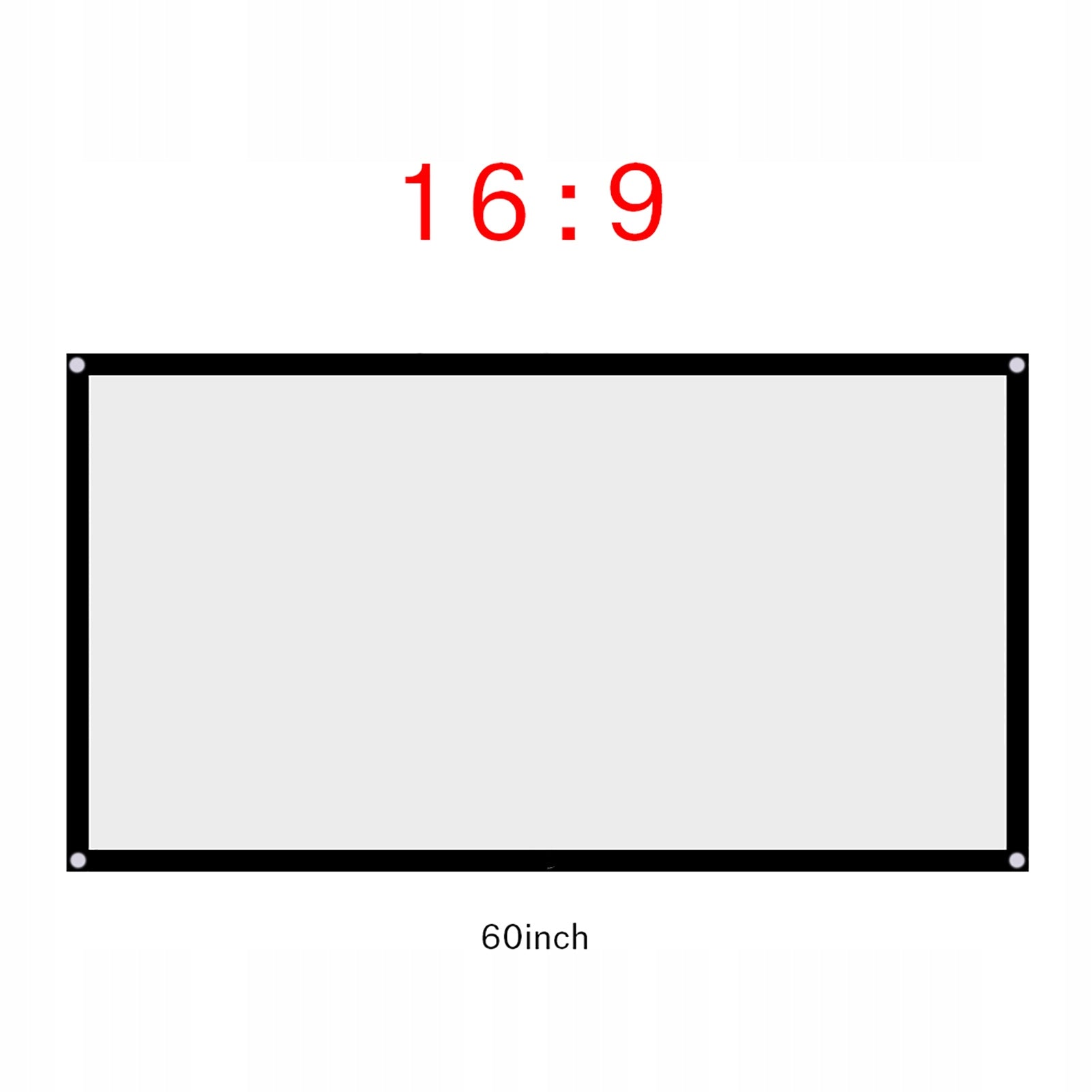 60 INCH PROJECTION SCREEN PORTABLE 16:9 133X75CM FOR PROJECTOR Packaging status original