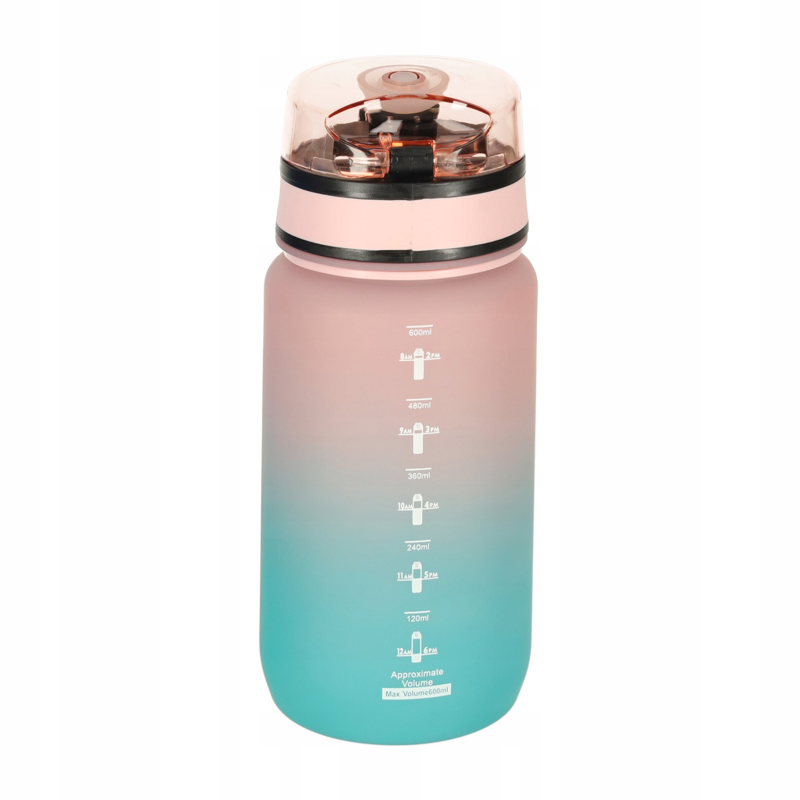 600 ML PINK BLUE WATER BOTTLE WITH MEASURING CUP MOUTHPIECE AND HOLDER Manufacturer code KX3071