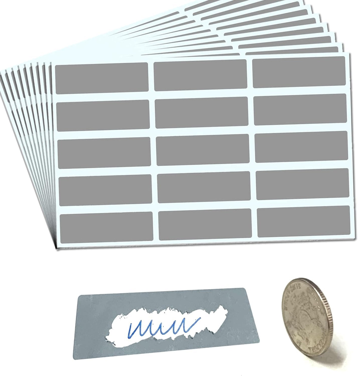 600 Pieces, 48 x 15 mm - Scratch Stickers, Grey