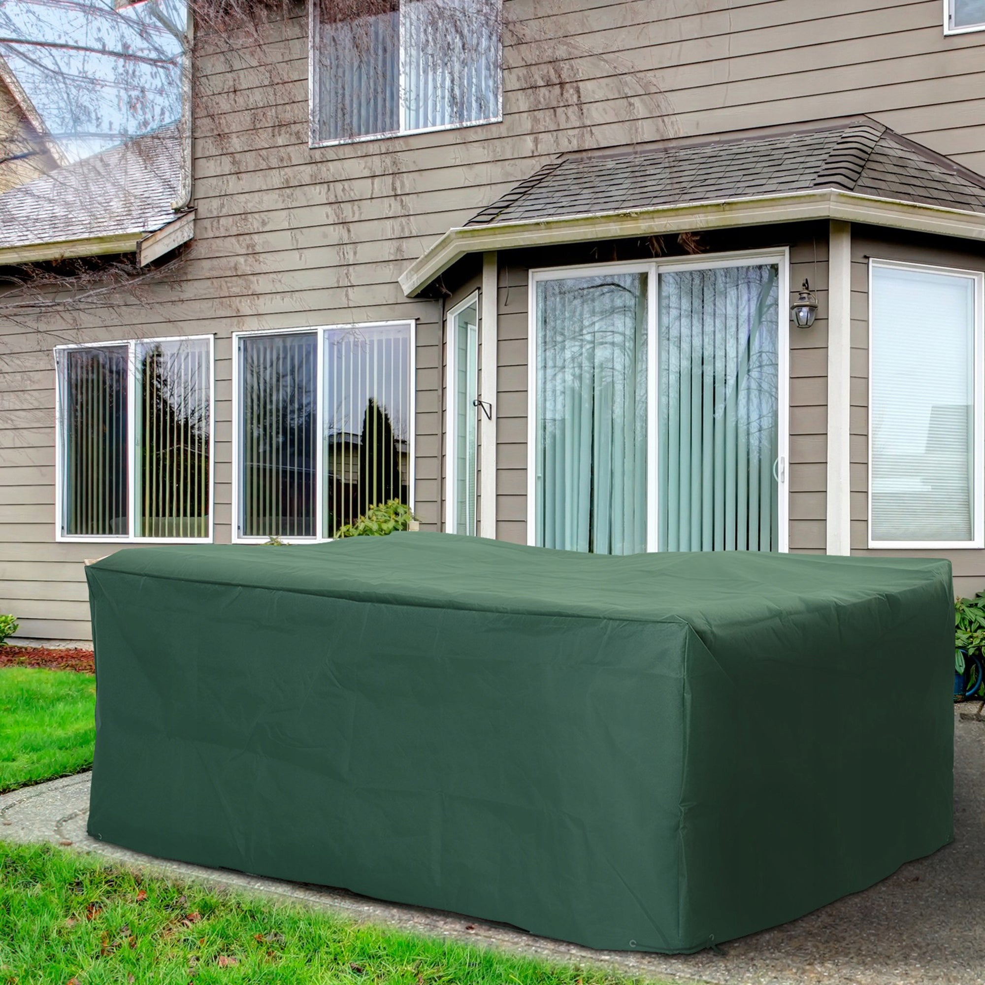 600D Oxford Outdoor Furniture Cover, 210x140x80cm, Green Manufacturer no brand