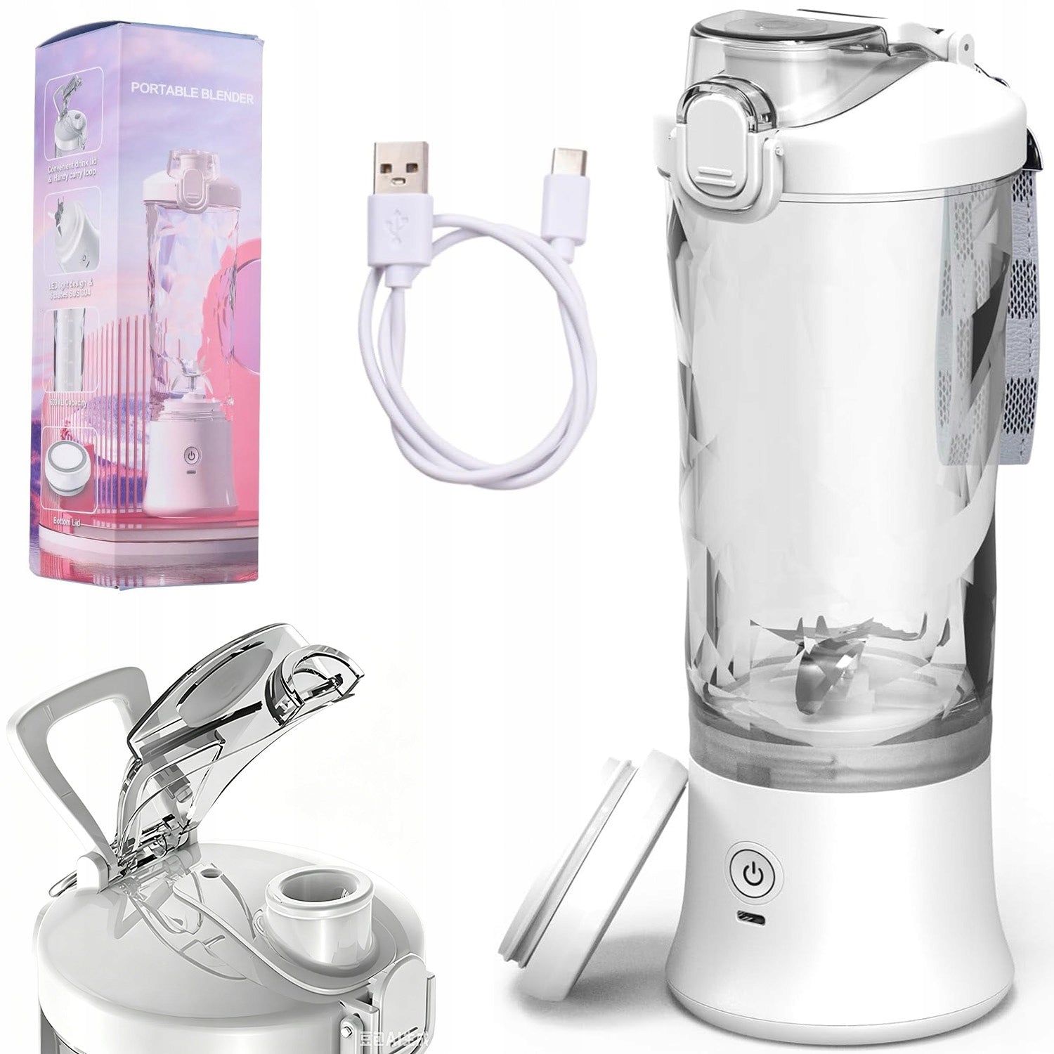 600ML CUP BLENDER WITH GLASS-PERSONAL WATER BOTTLE FOR SMOOTHIE AND COCKTAIL