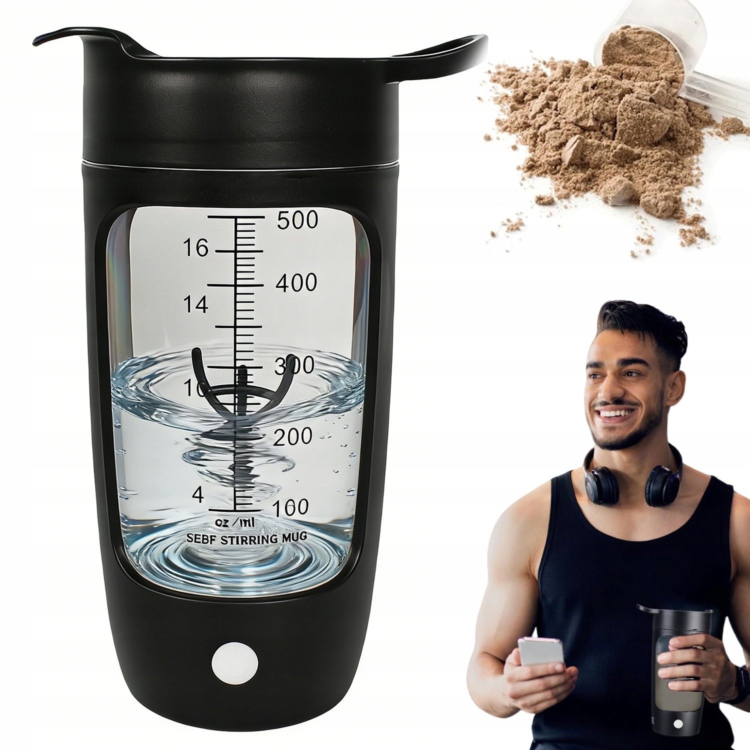 600ML SHAKER BLENDER FOR PROTEINS ELECTRIC MIXER FOR SHAKE USB 1200MAH