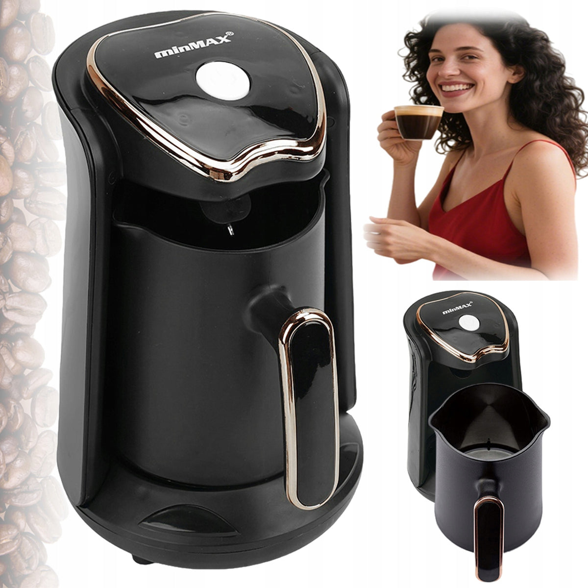 600W Coffee Maker With Heating Function For One Person Capacity