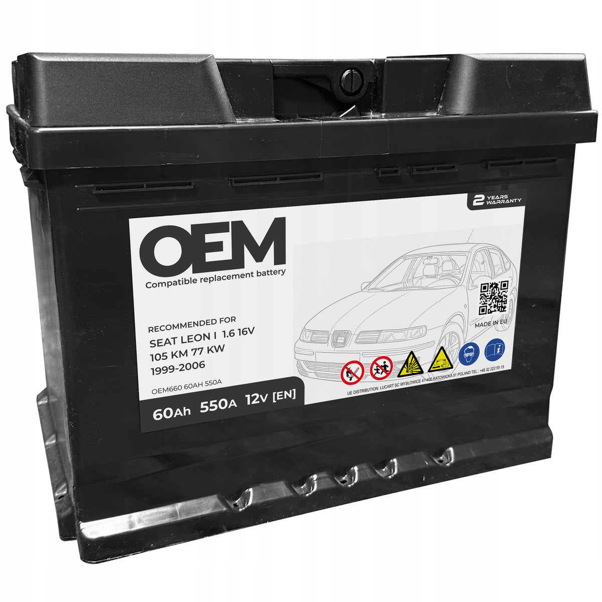 60AH/610A [SAE] OEM CAR BATTERY FOR SEAT LEON AND