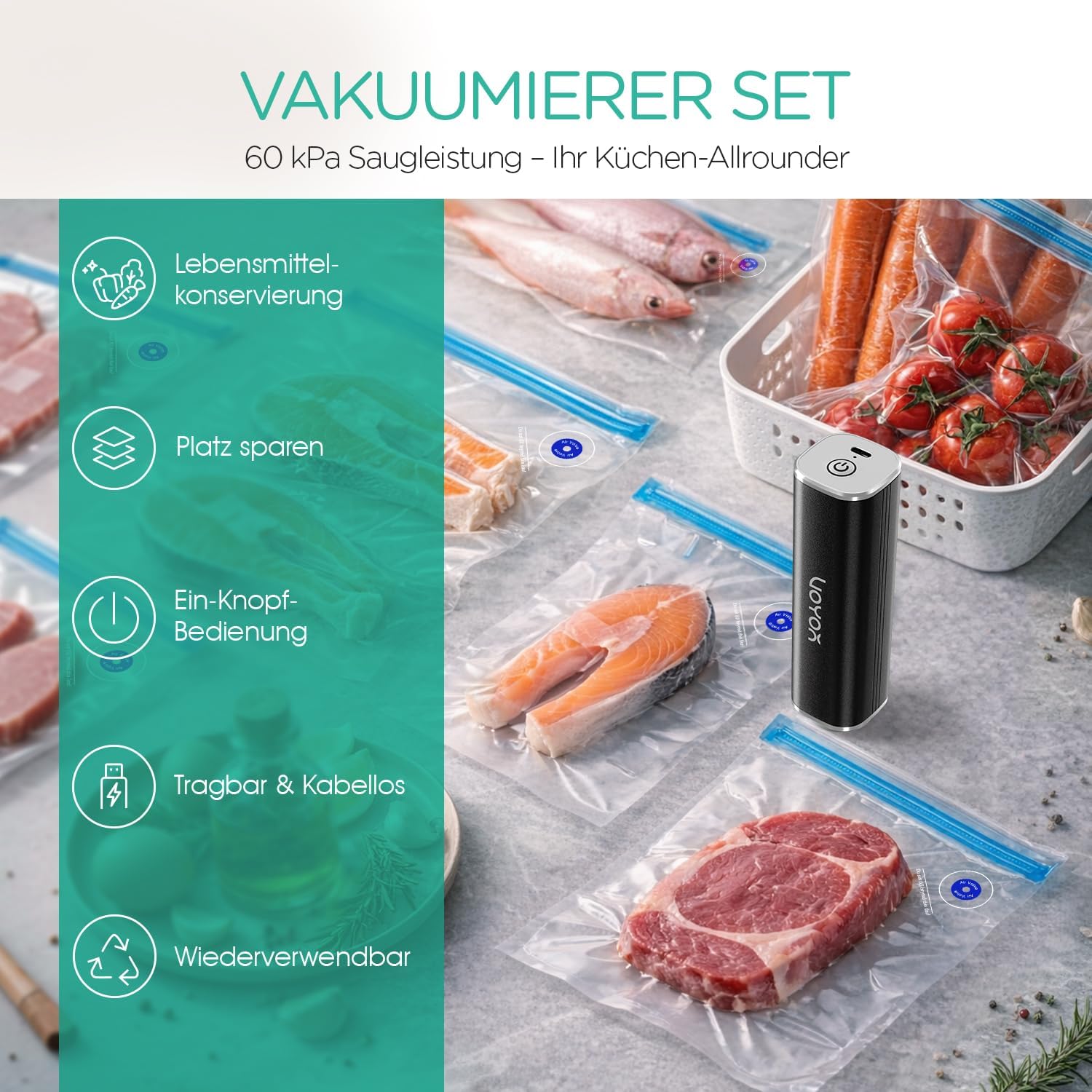 60KPA HANDHELD VACUUM WELDING MACHINE FOR FOOD WIRELESS PACKING MACHINE Manufacturer code 5904133232633