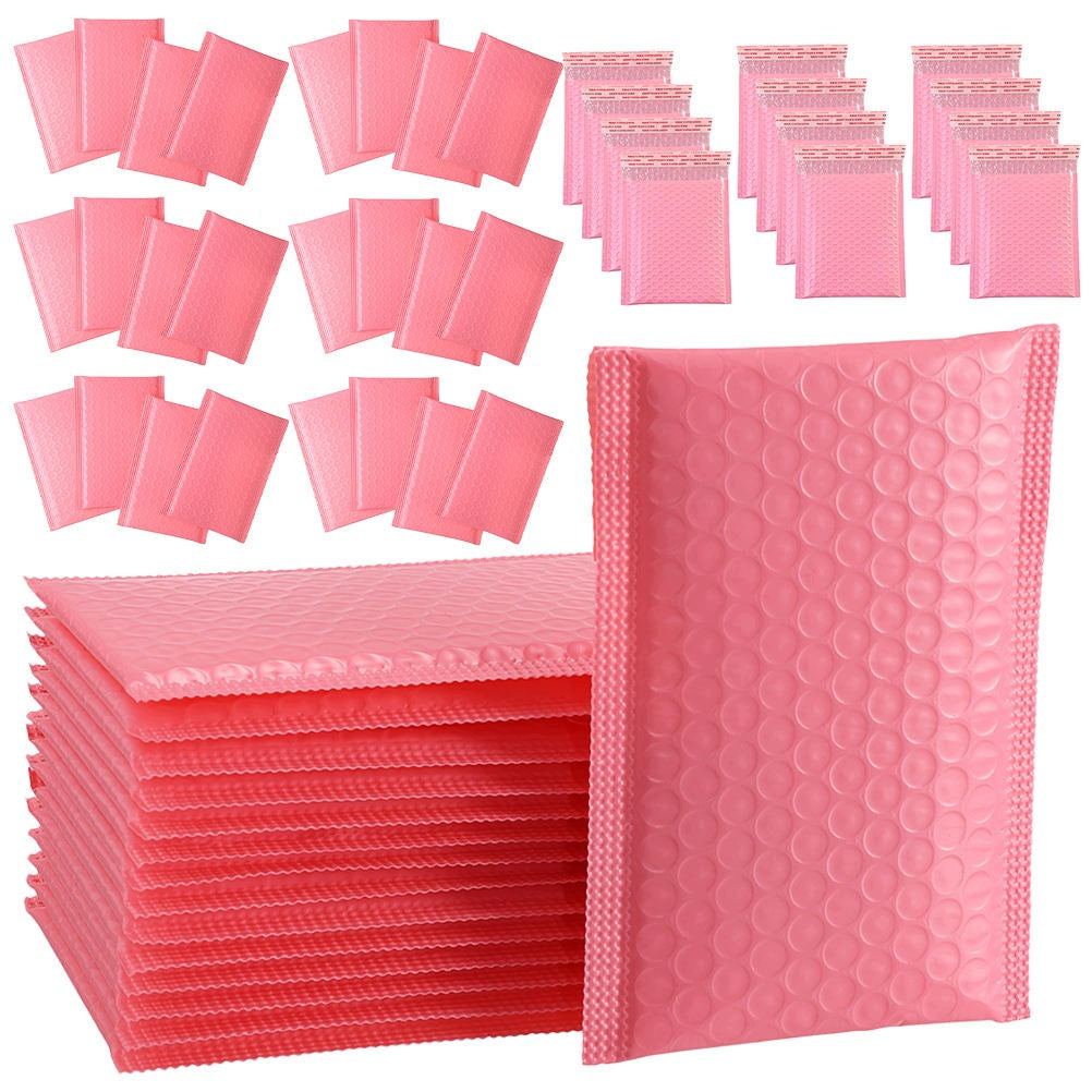 60Pcs Pink Pe Bubble Mailers Waterproof Padded Shipping Bags
