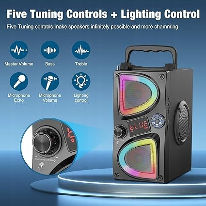 60W LED WIRELESS SUPNIU SPEAKER WITH DUAL WOOFER