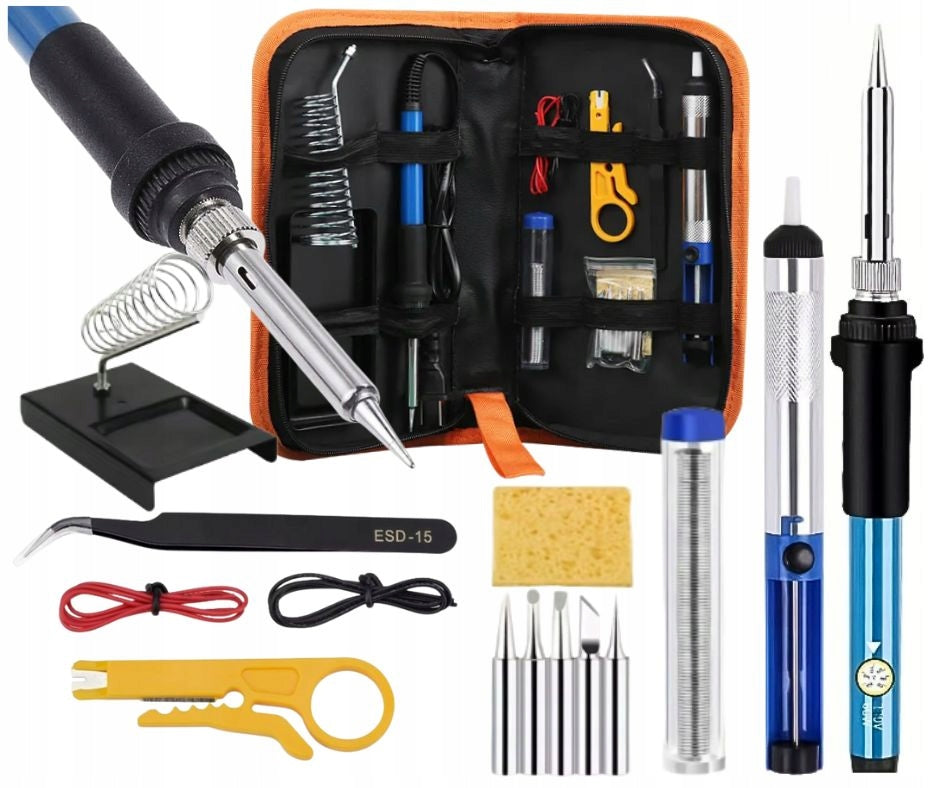 60W SOLDERING IRON KIT + CASE TIN STAND Packaging status original